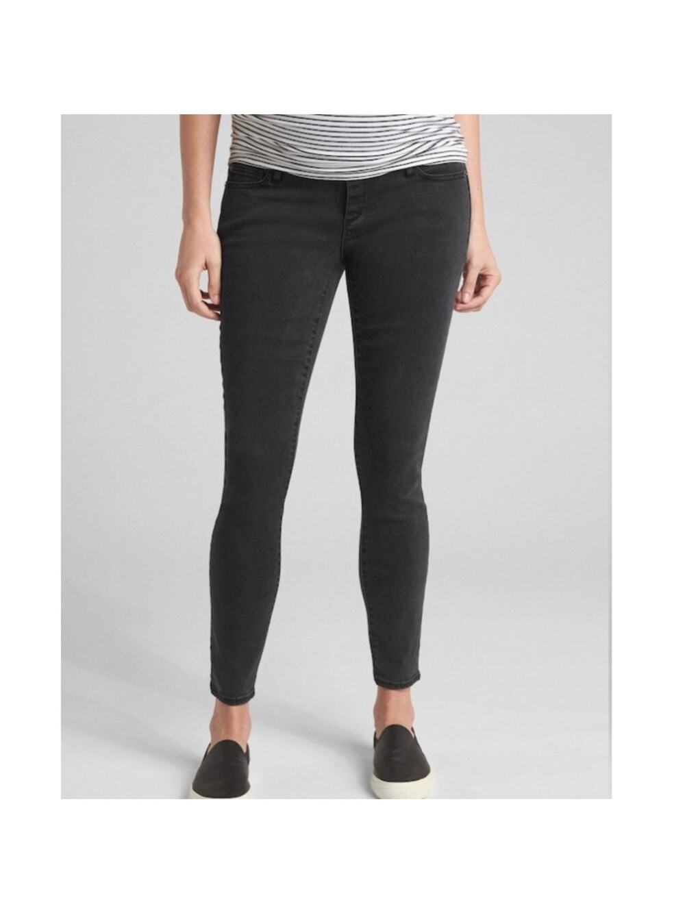 NEW GAP True Skinny Full Panel Women's Maternity Jeans Black 30L Long